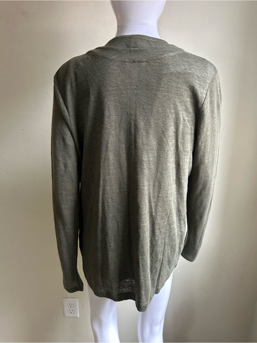 ▶️ J Jill Love 100% Linen Cardigan Tank Set Womens M Green Coastal Minimalist - Picture 2 of 14